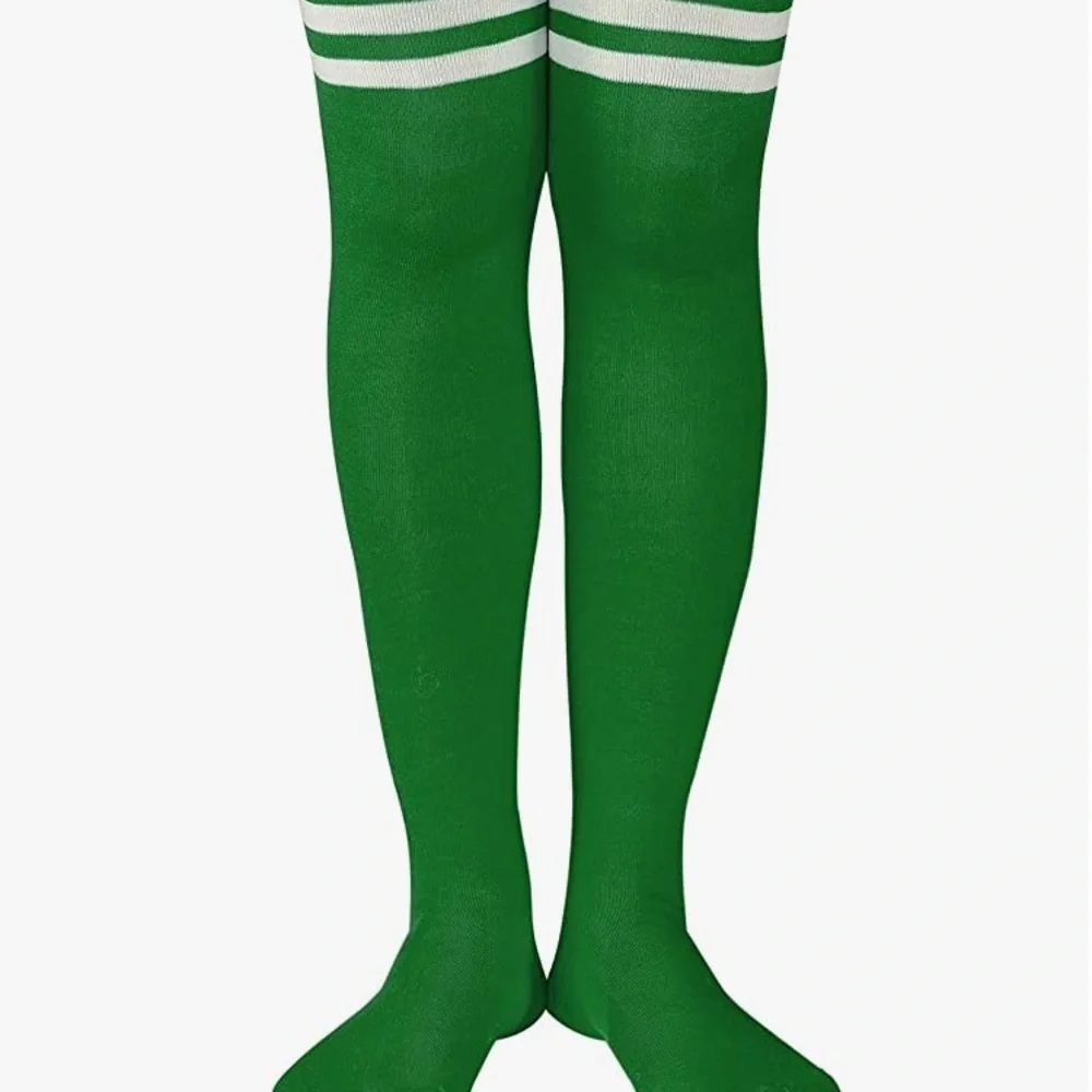 Thigh High Socks Green White - Picture 5 of 7